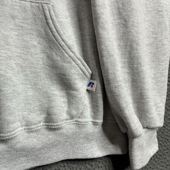 Vintage Y2K Russell Athletic Gray Blank Cotton Men’s Hoodie Size Large - Picture 9 of 14